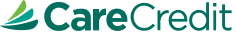 CareCredit logo: teal wordmark with a green and teal swoosh emblem on the left